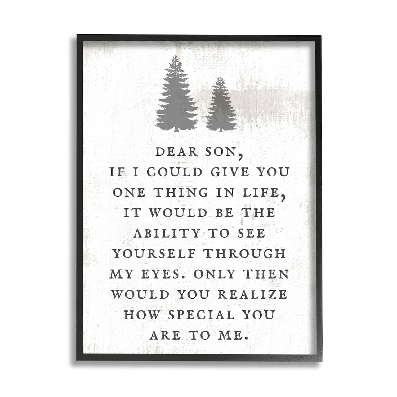 Stupell Industries Dear Son How Special You Are Phrase Rustic Forest Framed Wall Art